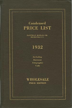CONDENSED PRICE LIST OF PHOTOGRAPHIC MATERIALS AND APPARATUS CORRECTED TO MARCH 15, 1932.