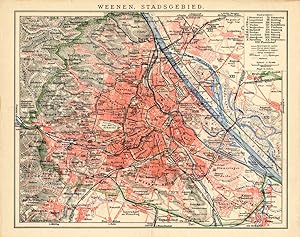 Antique Plan-WIEN-VIENNA-AUSTRIA-PLAN-CITY-Oosthoek-1895