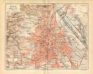 Antique Plan-WIEN-VIENNA-AUSTRIA-Meyers-1895