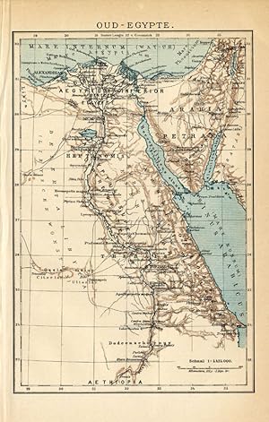 Antique Plan-ANCIENT EGYPT-NILE-ARABIA-Meyers-1895