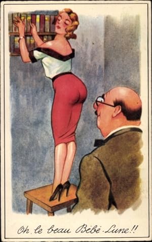 Ansichtskarte / Postkarte Mann beobachtet eine attraktive Frau, Schöne Aussichten