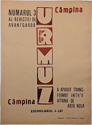 [Poster for Avant-Garde Magazine.] Urmuz. Numarul 3. Al Revistei de Avantgarda