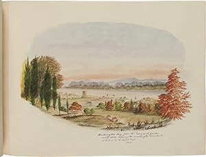 [ALBUM OF ORIGINAL WATERCOLOR AND PEN AND INK DRAWINGS OF SCENES IN NEWFOUNDLAND, NEW YORK STATE,...