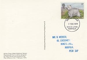 West Highland Terrier Norfolk Dog First Day Cover Postcard