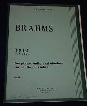 BRAHMS Trio in A Minor for Piano, Cello and Clarinet (Or Violin or Viola),