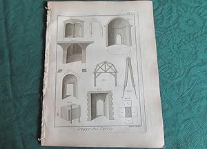 Encyclopédie Diderot et D'Alembert. Recueil de 9 planches de coupe des pierres - Édition originale.