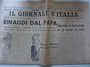 IL GIORNALE D' ITALIA Ultima Edizione Giovedì 16 Dicembre 1948 EINAUDI DAL PAPA