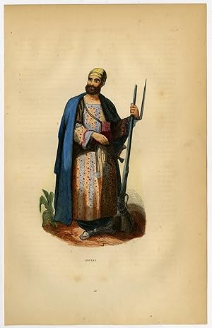 Antique Print-ARABIAN-MAN-RIFLE-DOURAN-Wahlen-1844