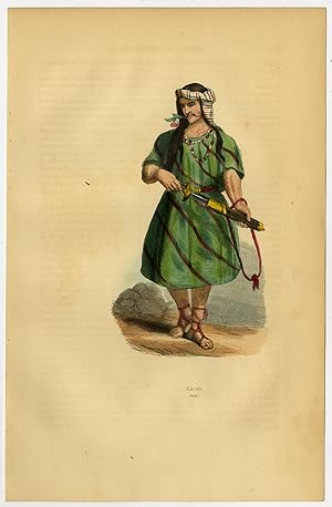 Antique Print-IRAN-KARIAN-HORMOZGAN-COSTUME-MAN-SWORD-Wahlen-1844