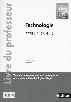 Technologie cycle 4 (5ème/4ème/3ème) - professeur - 2016