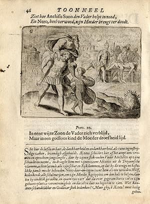 Antique Print-OPPOSITES-NERO-ANCHISUS-Vondel-1661