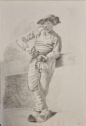 [Antique drawing] Man with pipe (man met pijp), ca 1850-1900.