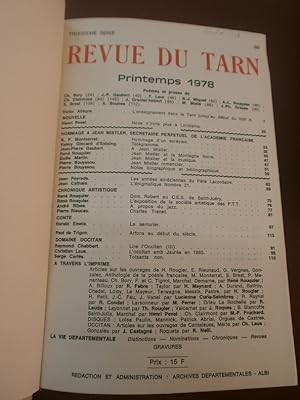 Revue du Tarn. Année complète 1978