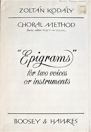 Epigrams for Two Voices Or Instruments