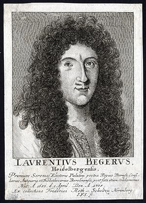 Antique Print-LAURENTIUS BEGERUS-LORENZ BEGER-JURIST-PORTRAIT-I.F.S.-1710