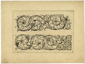 Rare Antique Print-ORNAMENT-GOLDSMITH-DESIGN-8-Winter-1696
