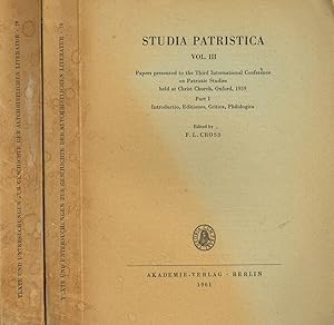 STUDIA PATRISTICA vol.III part I, vol.IV part II PAPERS PRESENTED TO THE THIRD INTERNATIONAL CONF...