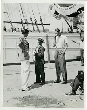 "X, Zé DIGIOVANNI, X" sur le tournage du film "MARIUS" Photo originale PARAMOUNT 1931