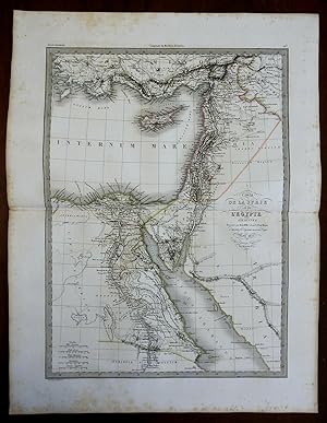 Ancient Egypt Holy Land Cyprus Red Sea Sinai Peninsula 1833 Lapie large map