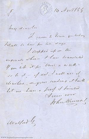 Autograph letter signed to J. Walford, (Sir John, 1792-1872, M.P., F.R.S., Linguist, Governor and...