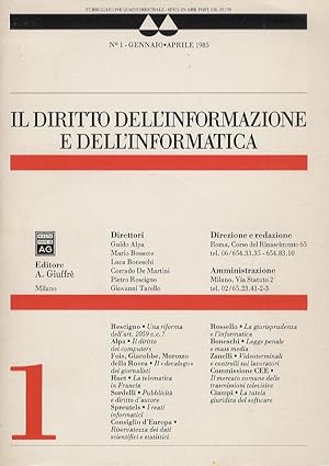 Diritto (Il) dell'informazione e dell'informatica. Direttori Guido Alpa, Mario Bessone, Luca Bone...