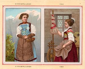 Antique Costume Print-UNTERWALDEN-URI-SWITZERLAND-1892