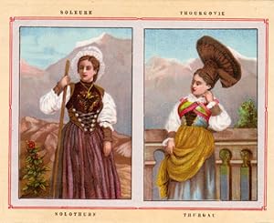 AntiqueCostume Print-SOLOTHURN-THURGAU-SWITZERLAND-1892