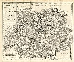 Antique Map-CANTONS-SWITZERLAND-Albrizzi-1742