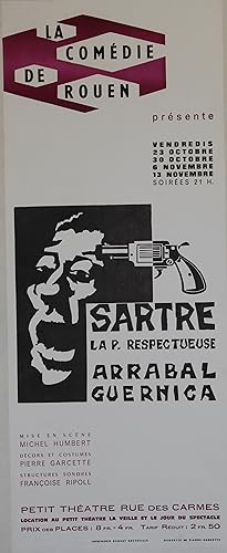 "LA P. RESPECTUEUSE (Jean-Paul SARTRE)" Affiche originale entoilée Pierre GARCETTE 1964