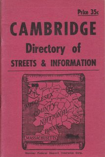 Cambridge (Massachusetts) Directory of Streets and Information