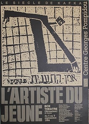 "L'ARTISTE DU JEUNE / KAFKA" Affiche originale entoilée Ch. BENEYTON 1984