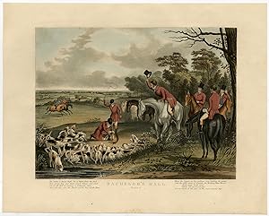 Antique Print-BACHELOR'S HALL-FOX HUNTING-HORSE-HUNTER-5-F.C. Turner-c. 1820