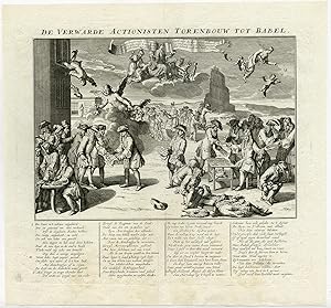Antique Print-STOCK MARKET-SATIRE-BABEL TOWER-John Law-1720