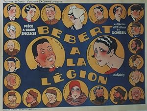 "BEBERT A LA LÉGION" Affiche originale entoilée Litho Gaston GIRBAL 1929