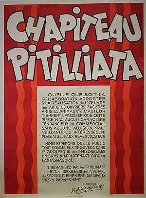 "Les 2 PITILLIATAS (Professeur MALADOLLI)" Affiche originale entoilée HARFORT 1955