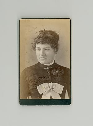 Somebody s Sweetheart. 1870s Victorian Era CDV, Antique Photograph of Pretty Young Woman with Lar...