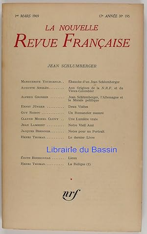 La Nouvelle Revue Française n°195 Jean Schlumberger