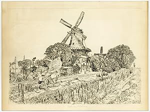 Antique Print-DE STER-WINDMILL-KRALINGSE PLAS-ROTTERDAM-Schotel-ca. 1935