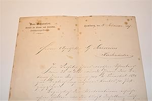 Handschriftlicher Brief an "Herrn Apotheker G. Scriverius in Kirchwärder".