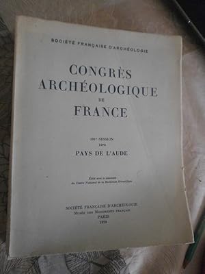 Congrès archéologique de France Pays de l'Aude.