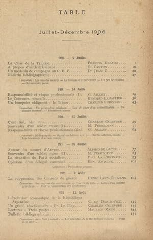 Pages libres. Tome XI. Deuxième semestre de 1906. Numéros 288 à 313. Rédaction: Charles Guieysse ...