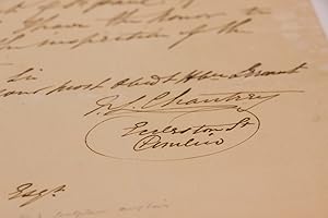 Lettre autographe signée : prix de ses sculptures de généraux des guerres napoléoniennes à la Cat...