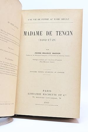 Une vie de femme au XVIIIème siècle. Madame de Tencin (1682-1749)