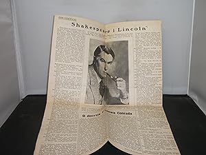 Shakespeare and Lincoln An Article by John Drinkwater published in a Polish Newspaper From the au...