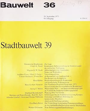 Bauwelt 36/1973. Stadtbauwelt 39.