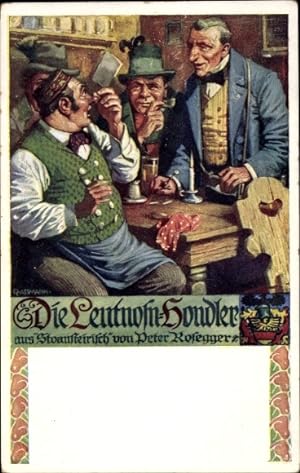 Wappen Künstler Ansichtskarte / Postkarte Assmann, Q., Die Leutnosn Hondler, Steirische Trachten,...