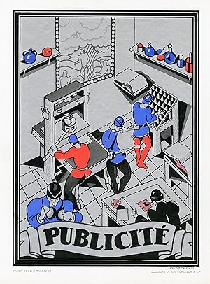 "PUBLICITÉ PLUMEREAU" Annonce originale entoilée 1938