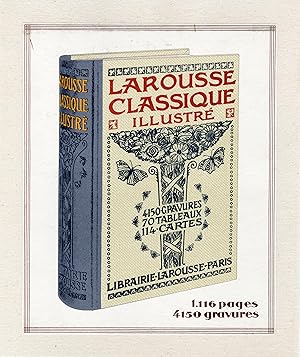 "LAROUSSE CLASSIQUE ILLUSTRÉ 1932" Affichette d'intérieur originale entoilée