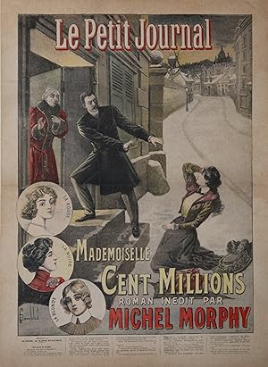 "MADEMOISELLE CENT MILLIONS / Roman de Michel MORPHY" Affiche d'intérieur originale entoilée LE P...