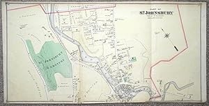 Antique Map St.JOHNSBURY, VERMONT, USA original 1875